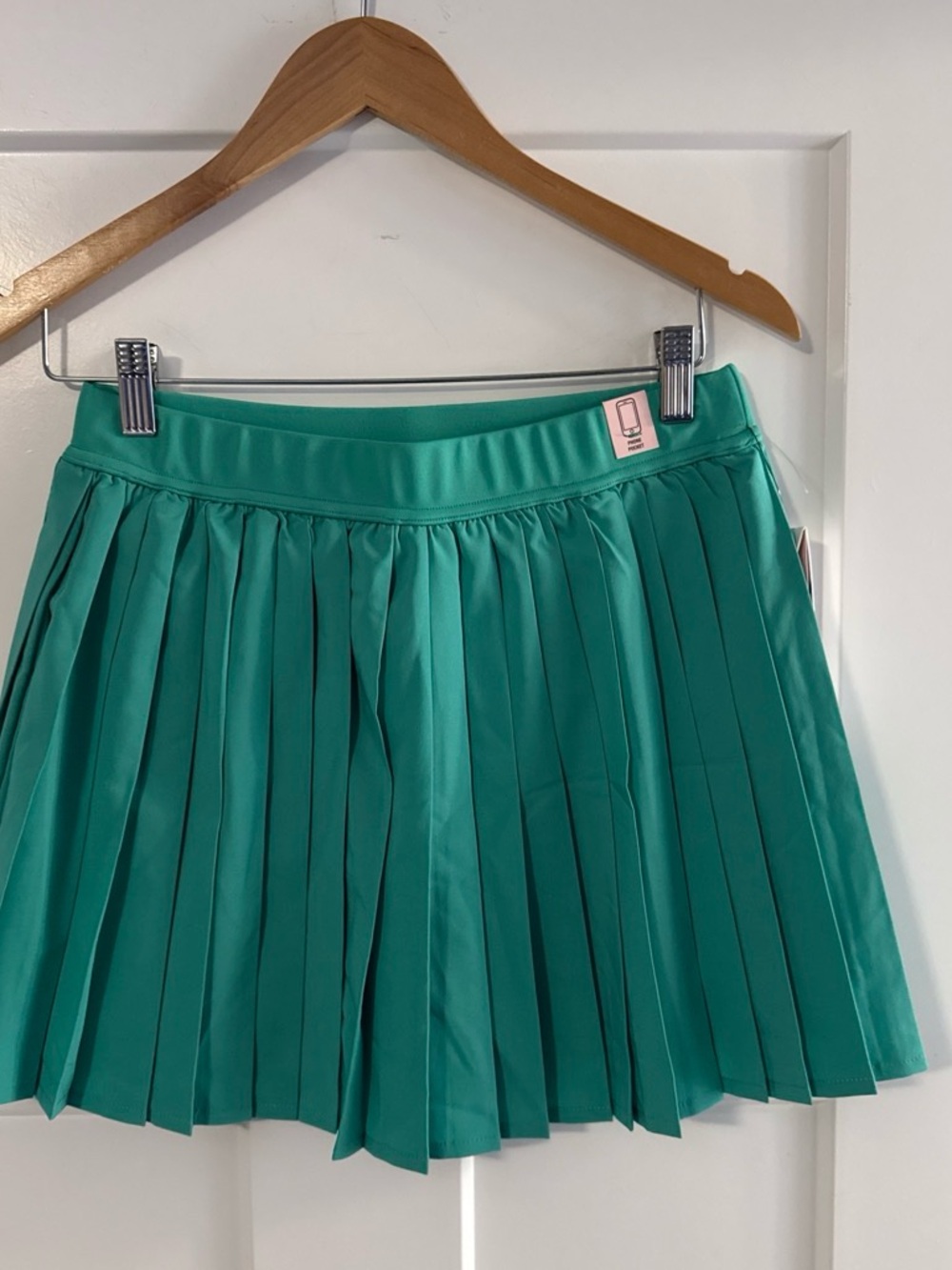 Pleated Mini Skirt in Emerald Green
